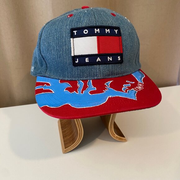 Vintage Tommy Hilfiger Jeans 90s Hat DIY Artistic Design One of a Kind Cap - Picture 2 of 8
